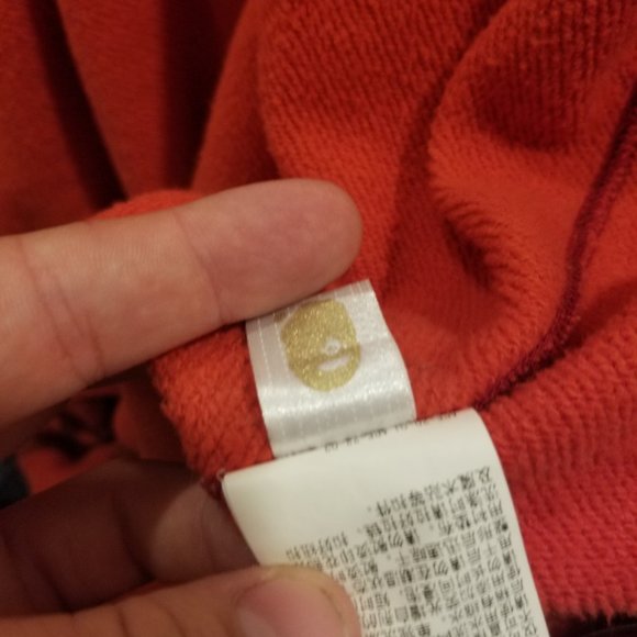 BAPE Color Camo Tiger Shark Wide Full Zip Double Hoodie Red - Picture 5 of 5